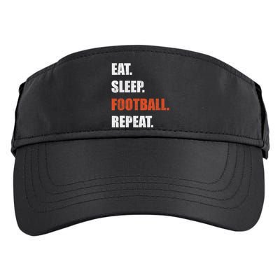 Eat Sleep Football Repeat Adult Drive Performance Visor