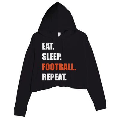 Eat Sleep Football Repeat Crop Fleece Hoodie