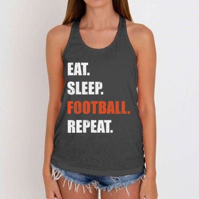 Eat Sleep Football Repeat Women's Knotted Racerback Tank