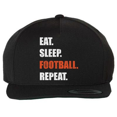 Eat Sleep Football Repeat Wool Snapback Cap