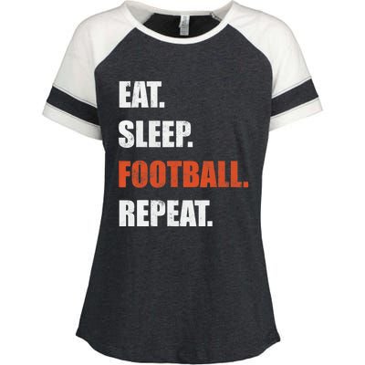 Eat Sleep Football Repeat Enza Ladies Jersey Colorblock Tee