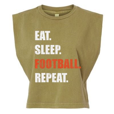 Eat Sleep Football Repeat Garment-Dyed Women's Muscle Tee