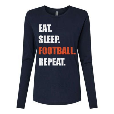 Eat Sleep Football Repeat Womens Cotton Relaxed Long Sleeve T-Shirt