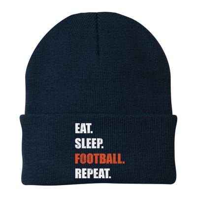 Eat Sleep Football Repeat Knit Cap Winter Beanie