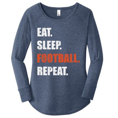 Eat Sleep Football Repeat Women's Perfect Tri Tunic Long Sleeve Shirt