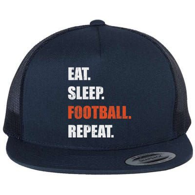 Eat Sleep Football Repeat Flat Bill Trucker Hat