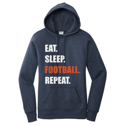 Eat Sleep Football Repeat Women's Pullover Hoodie