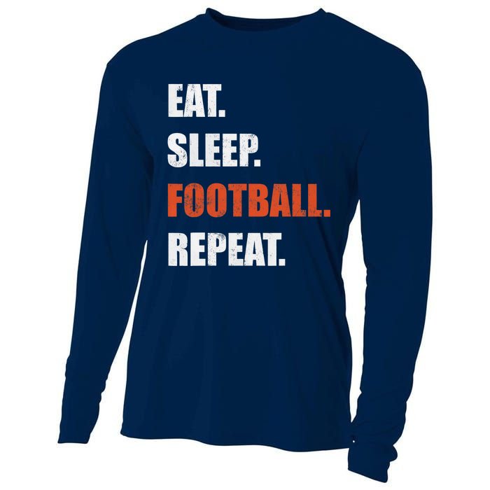 Eat Sleep Football Repeat Cooling Performance Long Sleeve Crew