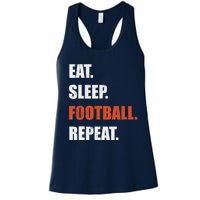 Eat Sleep Football Repeat Women's Racerback Tank