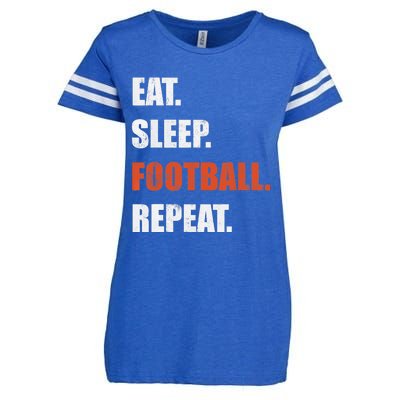 Eat Sleep Football Repeat Enza Ladies Jersey Football T-Shirt