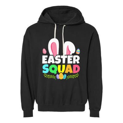 Easter Squad Family Matching Bunny Ears Egg Hunting Garment-Dyed Fleece Hoodie