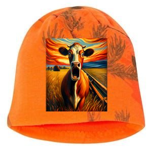 Expressionist Scream For Cow Lovers | Artistic Cow Kati - Camo Knit Beanie