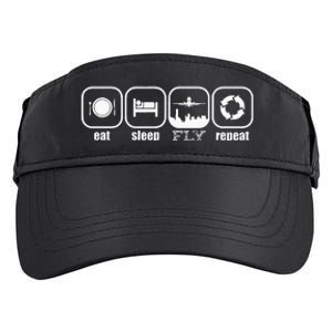 Eat Sleep Fly Repeat Funny Pilot Funny Plane Airplane Adult Drive Performance Visor