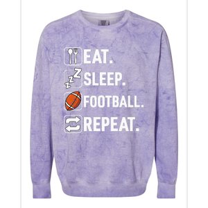 Eat Sleep Football Repeat Funny Football Player Coach Team Colorblast Crewneck Sweatshirt