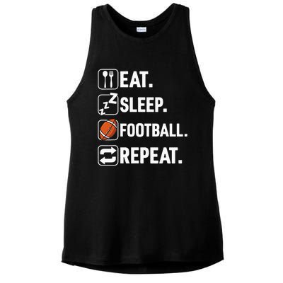 Eat Sleep Football Repeat Funny Football Player Coach Team Ladies PosiCharge Tri-Blend Wicking Tank