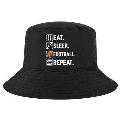 Eat Sleep Football Repeat Funny Football Player Coach Team Cool Comfort Performance Bucket Hat