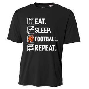 Eat Sleep Football Repeat Funny Football Player Coach Team Cooling Performance Crew T-Shirt