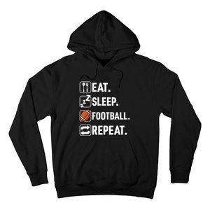 Eat Sleep Football Repeat Funny Football Player Coach Team Hoodie