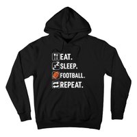 Eat Sleep Football Repeat Funny Football Player Coach Team Hoodie