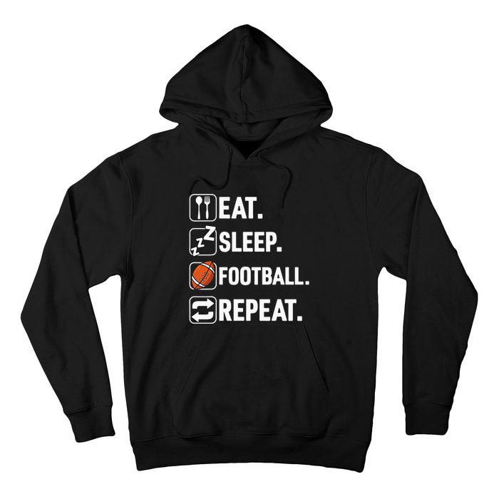 Eat Sleep Football Repeat Funny Football Player Coach Team Hoodie