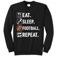 Eat Sleep Football Repeat Funny Football Player Coach Team Sweatshirt