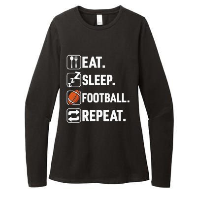 Eat Sleep Football Repeat Funny Football Player Coach Team Womens CVC Long Sleeve Shirt