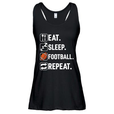 Eat Sleep Football Repeat Funny Football Player Coach Team Ladies Essential Flowy Tank