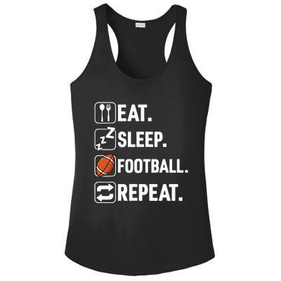 Eat Sleep Football Repeat Funny Football Player Coach Team Ladies PosiCharge Competitor Racerback Tank