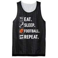 Eat Sleep Football Repeat Funny Football Player Coach Team Mesh Reversible Basketball Jersey Tank