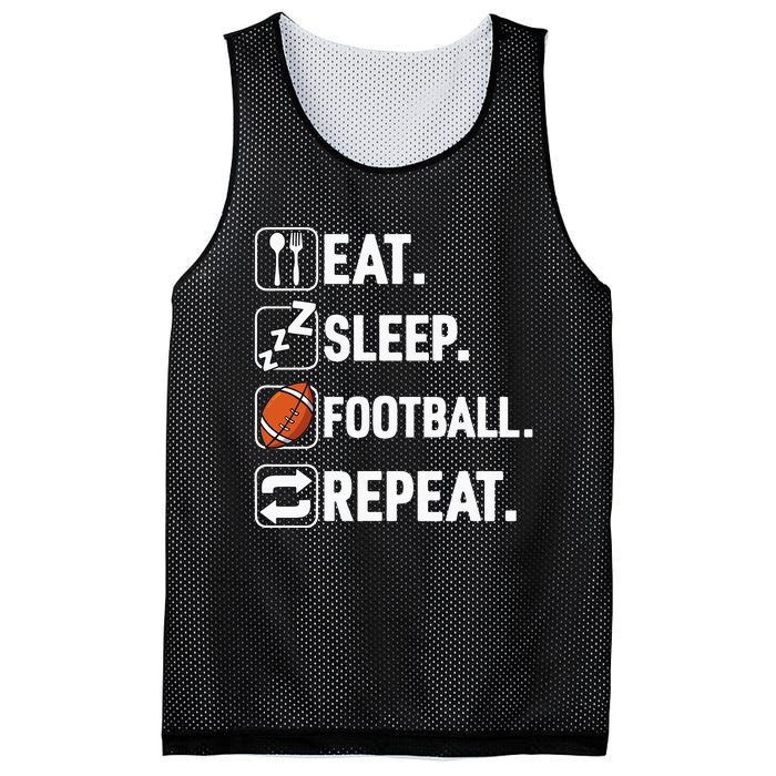 Eat Sleep Football Repeat Funny Football Player Coach Team Mesh Reversible Basketball Jersey Tank