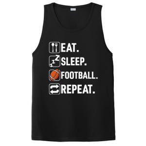 Eat Sleep Football Repeat Funny Football Player Coach Team PosiCharge Competitor Tank