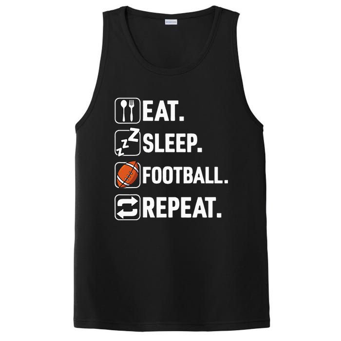 Eat Sleep Football Repeat Funny Football Player Coach Team PosiCharge Competitor Tank