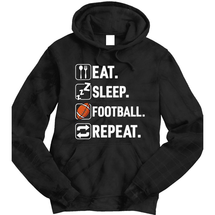 Eat Sleep Football Repeat Funny Football Player Coach Team Tie Dye Hoodie