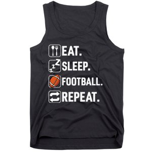 Eat Sleep Football Repeat Funny Football Player Coach Team Tank Top