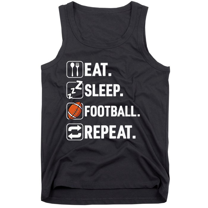 Eat Sleep Football Repeat Funny Football Player Coach Team Tank Top