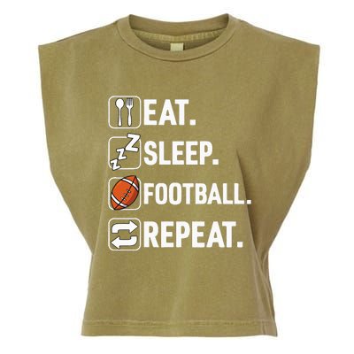 Eat Sleep Football Repeat Funny Football Player Coach Team Garment-Dyed Women's Muscle Tee