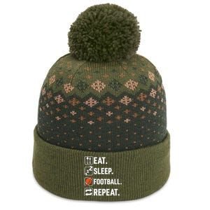 Eat Sleep Football Repeat Funny Football Player Coach Team The Baniff Cuffed Pom Beanie