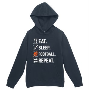 Eat Sleep Football Repeat Funny Football Player Coach Team Urban Pullover Hoodie