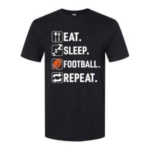 Eat Sleep Football Repeat Funny Football Player Coach Team Softstyle CVC T-Shirt