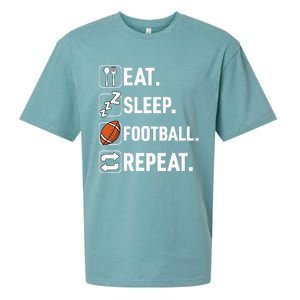 Eat Sleep Football Repeat Funny Football Player Coach Team Sueded Cloud Jersey T-Shirt