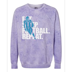 Eat Sleep Football Repeat Sports Gift Colorblast Crewneck Sweatshirt