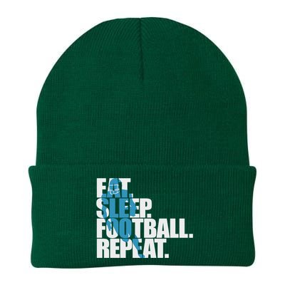 Eat Sleep Football Repeat Sports Gift Knit Cap Winter Beanie