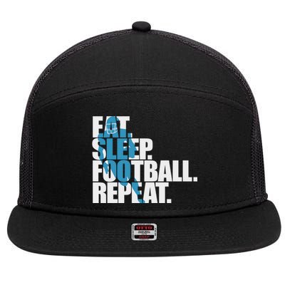 Eat Sleep Football Repeat Sports Gift 7 Panel Mesh Trucker Snapback Hat