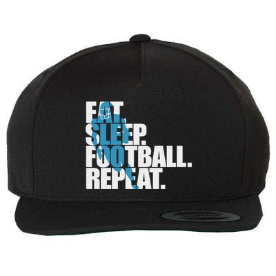 Eat Sleep Football Repeat Sports Gift Wool Snapback Cap