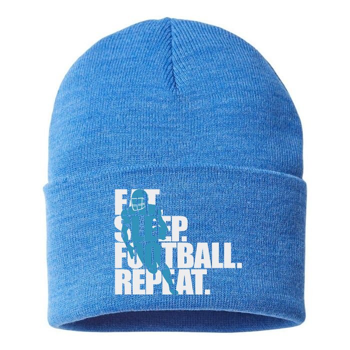 Eat Sleep Football Repeat Sports Gift Sustainable Knit Beanie