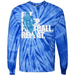 Eat Sleep Football Repeat Sports Gift Tie-Dye Long Sleeve Shirt