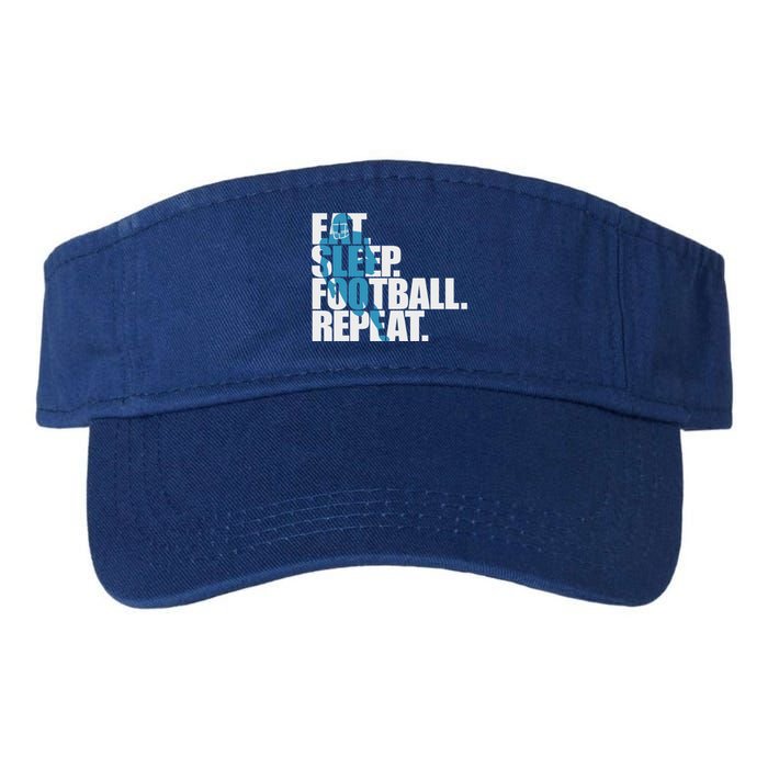 Eat Sleep Football Repeat Sports Gift Valucap Bio-Washed Visor