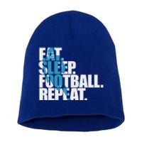 Eat Sleep Football Repeat Sports Gift Short Acrylic Beanie