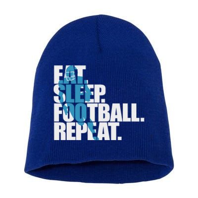 Eat Sleep Football Repeat Sports Gift Short Acrylic Beanie