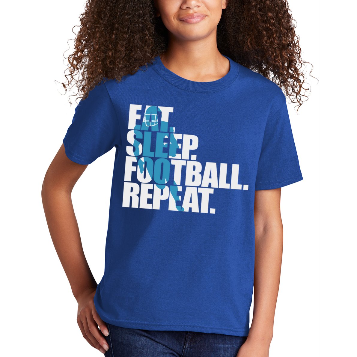 Eat Sleep Football Repeat Sports Gift Kids T-Shirt